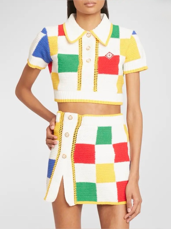 casablanca Dresses & Skirts - Casablanca Tennis Club Crochet Patchwork Mini Skirt | Sz Medium | New With Tags